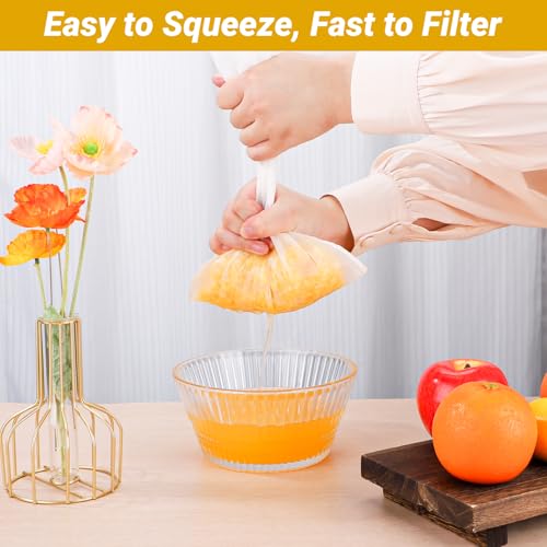 Nut Milk Bag, 3 Pack, Reusable Fine Mesh Nylon Cheese Cloth Bags with Drawstring for Straining Almond Milk, Tea, Juice, Yogurt, Coffee, Wine, Beer, 100 Mesh (5.91x7.87"/7.87x11.81"/9.45x14.17") - size: Combo - 5.91x7.87"/7.87x11.81"/9.45x14.17"