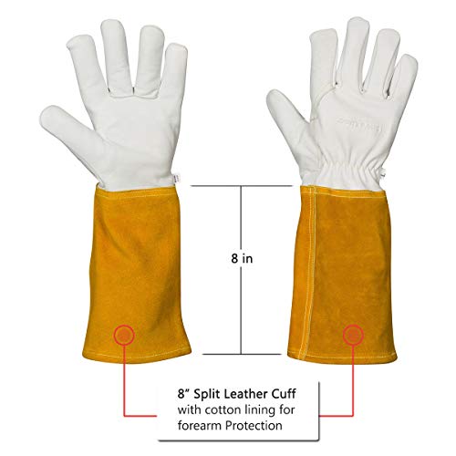Suse's Kinder Welding Gloves Mig Tig Available in Sizes: XS, Small, Medium, Large, Xl, XXL, XXXL - color: Yellow White, size: Large