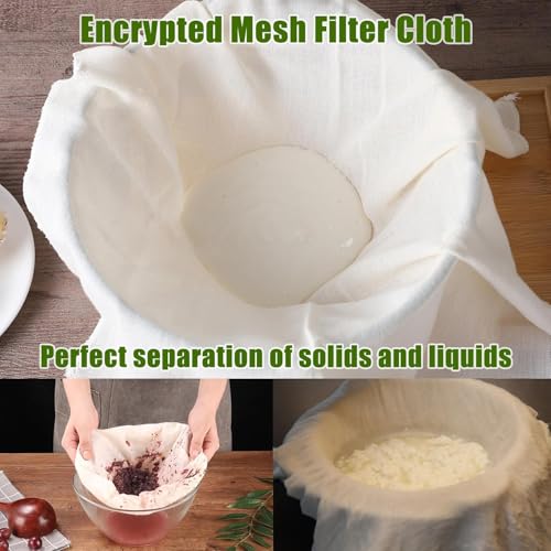6 PCS Cheese Cloths for Straining, 20x20 Inch Grade 100 Reusable Cheese Cloth, Washable Unbleached Cotton Fine Mesh Cloth Strainer, Muslin Cheesecloth for Nut Milk, Yogurt, Broth with Hemmed Edge