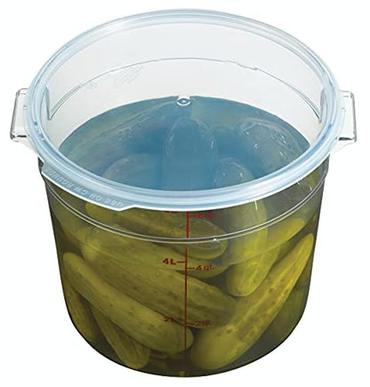 Cambro Food Storage Container - Round Series - 6 QT (Quart) - Commercial Grade for Food Prep (Clear) - size: 6 Quart