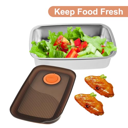 Stainless Box - 700ml Cheese Storage Container With Airtight Lid For Fridge Food Preservation And Storage - Space-Saving - size: 19.00X11.80X5.50CM