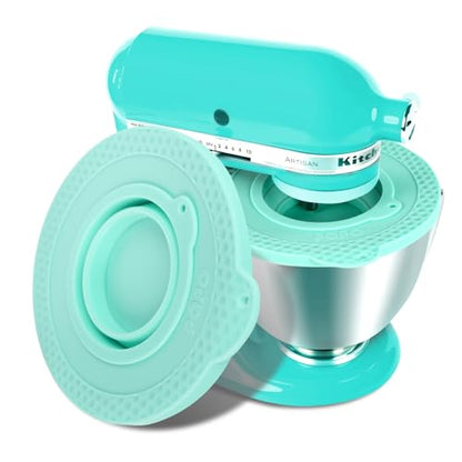 Silicone Mixers Bowl Cover Compatible with KitchenAid 4.5-5 Quart Tilt-Head Stand Mixers Bowl,with Collapsible Small Bowl(Green) - color: Green