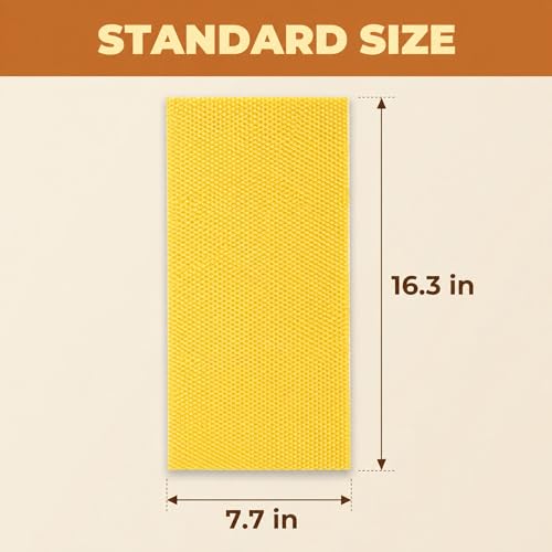 QalryXen 30Pcs Beeswax Sheets, Premium Natural Foundation for Beekeeping & Candle Making, Easy to Use Beehive Wax Sheets for Honeycomb Frames, DIY Craft Supplies, 7.7x16.3 Inch