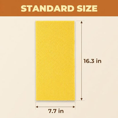 QalryXen 30Pcs Beeswax Sheets, Premium Natural Foundation for Beekeeping & Candle Making, Easy to Use Beehive Wax Sheets for Honeycomb Frames, DIY Craft Supplies, 7.7x16.3 Inch