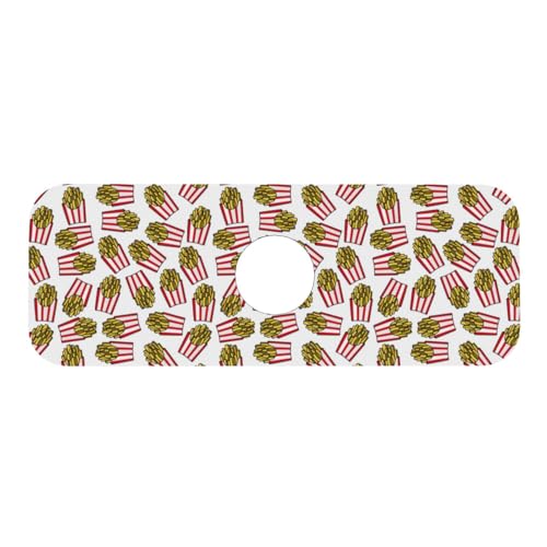 Fries Faucet Mat For Kitchen Sink, Absorbent Countertop Protector, Quick Dry Sink Splash Guard Pad, Waterproof Draining Mat 15" X 5.5" - color: Style 5