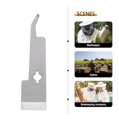 Stainless Metal Beehive Scraper and Beekeeping Lifter Tool for Hive Maintenance, Curved Durable Hive Frame Scraping Equipment for Beekeepers