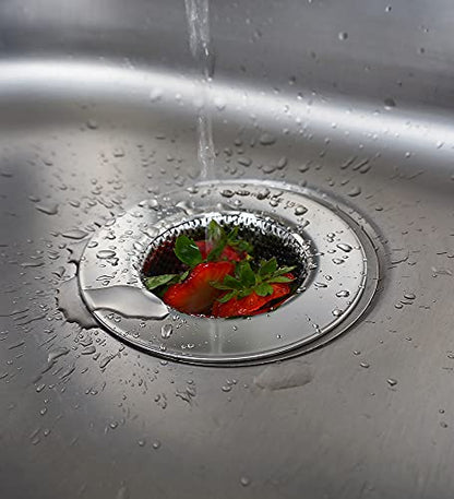 RSVP International Endurance® Stainless Steel Large Sink Strainer, 4.5" | Traps Food Scraps | Polished Finish with Precision Pierced Holes | Dishwasher Safe - size: Strainer