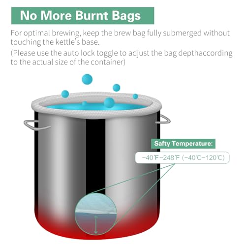 Brew Bag Reusable 2 Pack 22"×26" 250 Micron Fine Mesh Bag for Beer | 5 Gallen with Drawstring for Fruit Cider Apple Grape Wine Press Drawstring Straining Brew in a Bag - size: 2 pack-22"×26"