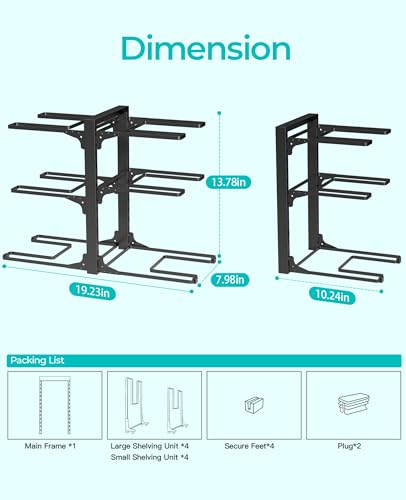 ORDORA Pots and Pans Organizer under Cabinet 13.78" Height, 6-Tier Kitchen Cabinet Organizers and Storage, Heavy Duty Pots and Pan Storage Rack Organizer inside Cabinet, Adjustable Pot Rack - style: S-13.78"H-HeavyDuty
