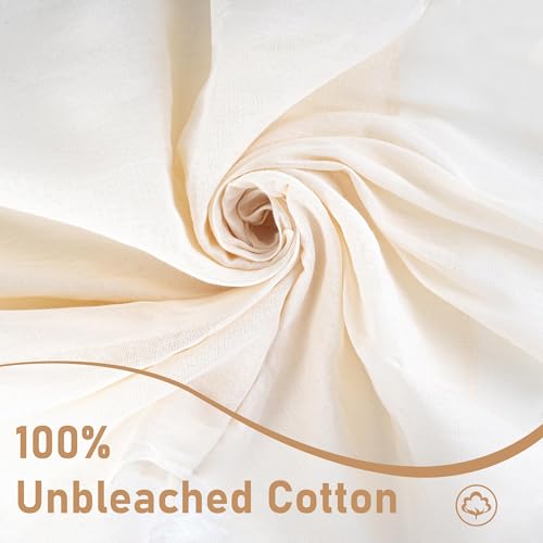7 Pcs Reusable Cheese Cloths for Straining, 20x20 Inch Hemmed Cheese Cloth Bag for Straining, 100% Unbleached Cotton Cheesecloth for Cooking, Baking, Juicing, Cheese Making, Grade 100, Precut