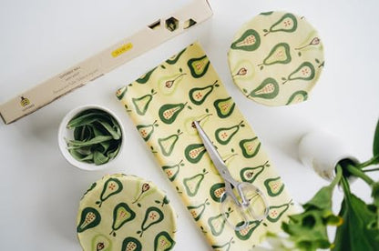SUPERBEE Beeswax Wrap Roll XL, Reusable Beeswax Wraps for Food, Wrap Roll, Reusable for Wrapping Vegetables, Cheese Paper, Bowl Covers and Sandwich Wrapping Paper, Pears - 35x13" - color: Pears