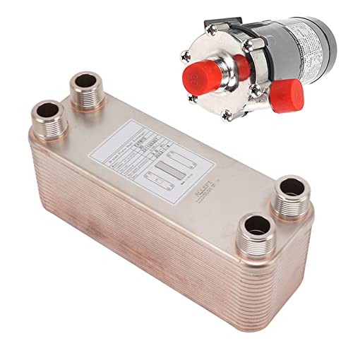 EATB15-30 Plate Chiller, 304 Stainless Steel Plate Heat Exchanger, Compact Heavy Duty Plate Chiller, Metal Brazed Plate Heat Exchanger, Metal Water to Water Heat Exchanger for Wort, Beer, Water