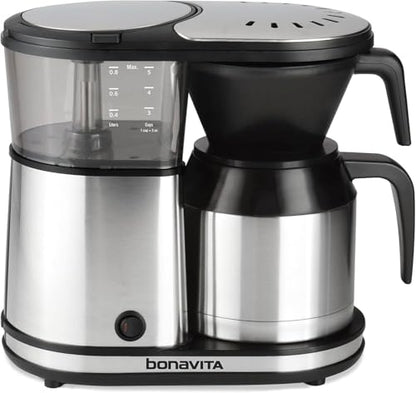 Bonavita 5 Cup Drip Coffee Maker Machine, One-Touch Pour Over, Auto Pause Brewing with Stainless Steel Double Wall Thermal Carafe, SCA Certified, Dishwasher Safe, BV1500TS - color: Stainless Steel