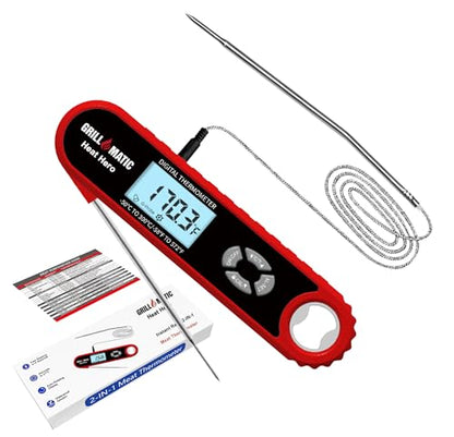 Heat Hero Digital Instant Read Meat Thermometer for Cooking and Baking with Backlight, Hold Function & Magnet for Kitchen, Beef, Grill, BBQ, Candy and Turkey