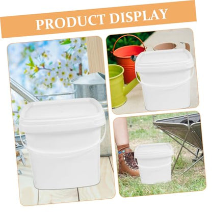 SOLUSTRE 2pcs Plastic Buckets Bulk Square Food Grade Bucket Lids Brining Container Lid Kitchen Containers - color: White
