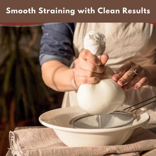 Cheesecloth, 6 Pack Reusable Unbleached Cotton, 20x20 Inch, Fine Mesh for Straining, Cheese and Paneer Making