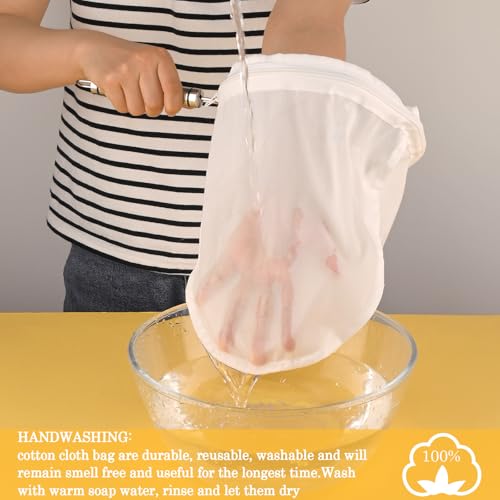 WMKGG Ultra Fine Mesh Strainer Bags,Cheese Cloth Bag for Straining, with Stainless Steel Handle Frame for Juices,Nut Milk,Fresh Cheese,Yogurt (Large Size)(9.15"Wx13.6"D) - size: Large Size