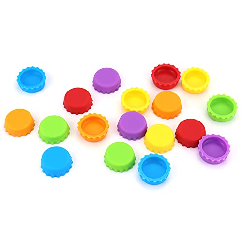 18 Silicone Reusable Caps for Home Brew & Soft Drink Bottles, Soda & Wine, Multi-color