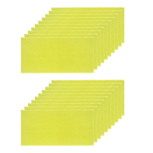 20 Pack Beeswax Coated Foundation Sheets for Beehive, Beehive Waxed Plastic Comb Foundation, Bee Wax Nest Foundation, Deep Frame Beekeeping Tool, 8-1/2-Inch, Green - size: 20pcs for 8-1/2-Inch