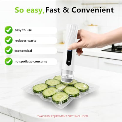 Reusable Vacuum Sealer Bags for Food – 30 Pack 11.8 * 13.4 Inches, Leak-Proof & BPA-Free, Includes 6 Free Bag Clips, Ideal for Food Storage, Freezer & Handheld Vacuum Sealer | Leak-Proof - size: 30*Large Bags (13.4*11.8 in)