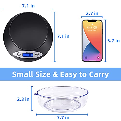 THINKSCALE 11lb Kitchen Scale with Bowl, 1g/0.1oz Backlit LCD for Baking | Digital Food Scale 5kg, Min 3g Start, Grams & Ounces, Easy-Clean, Non-Stick Bowl, Ideal for Baking, Dieting, Meal Prep