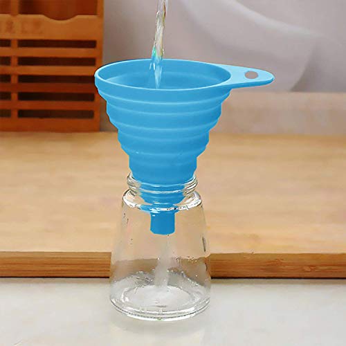 Funnels for Kitchen Use, Food Grade Silicone Collapsible Kitchen Funnel (Blue) - color: 3-Blue