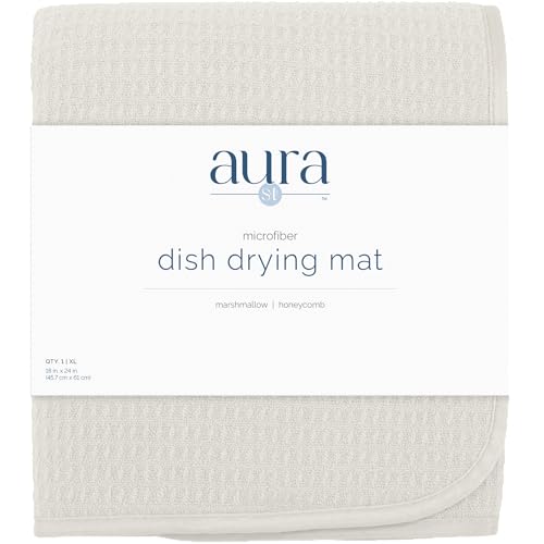 S&T INC. Dish Drying Mat XL, 18” x 24”, Absorbent Microfiber Kitchen Counter Mat, Dish Drying Pad for Dishes, Utensils, Pots and Pans, Extra Large, Cream - size: 18" x 24"
