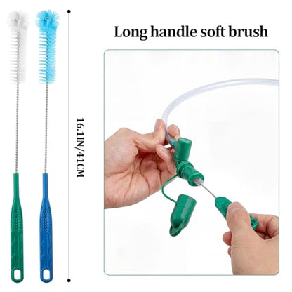 Patelai 8 in 1 Hydration Bladder Cleaning Kit Includes 3 Different Brushes and Drying Collapsible Bladder Frame, Water Reservoir Backpack Cleaning Kit - color: Blue and Green