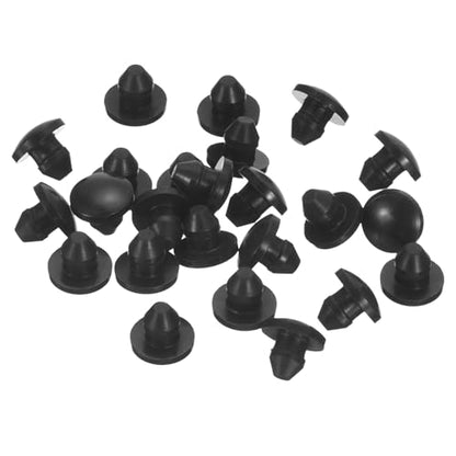 uxcell 25Pcs Silicone Plugs, Rubber Round Snap in Locking Hole Plugs for 3.5-4mm Hole, Hole Stoppers Waterproof Hole Plug for Metal Tube, Furniture End Caps Inserts, Black - size: 3.5-4mm