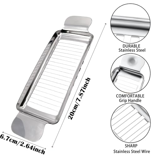 NOVANO Stainless Steel Cheese & Butter Slicer | Multipurpose Food Slicer, Ergonomic Handle Design, Uniform Slicing, Portable Grip