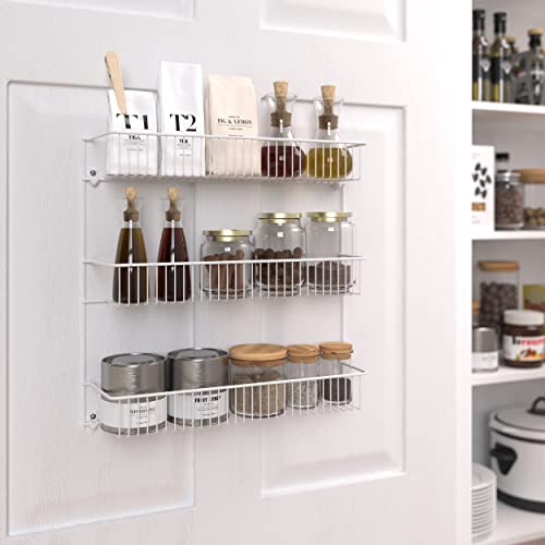 ClosetMaid 3-Tier Hanging Wall Mounted Metal Rack for Spices, Shelf Storage, Pantry Organization, Laundry, Kitchen, Bathroom, White, 8022 - size: 18-Inch Wide, style: 3-Tier