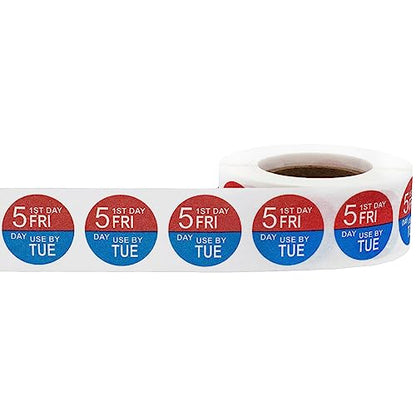 Dissolvable Friday Through Tuesday 5 Day Food Rotation Labels Use By 3/4 Inch 500 Adhesive Stickers - color: Friday