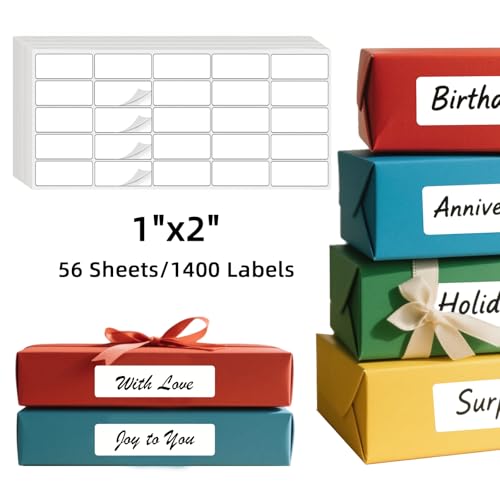 Homrelaxy 1400 Pcs 1"x2" Removable Labels for Food Containers, Easy Peel Off, No Residue, Water/Oil/Tear Resistant Blank Stickers for Jars, Pantry Organization - size: 1"x2"