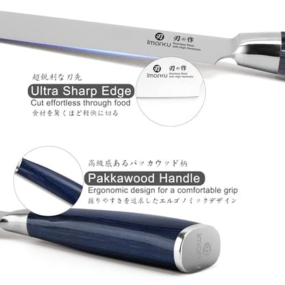 imarku Chef Knife - 8 Inch Pro Kitchen Knife, High Carbon Stainless Steel Japanese Knife, Chef's Knives with Ergonomic Handle, Ultra Sharp Knife, Gifts for Men and women,Blue Handle Gyutou Knives - color: Blue