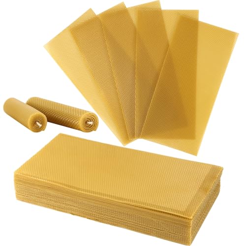 30 Beeswax Sheets, 16.3 X 7.7 In, Natural Wax Foundations For Diy Candles, Sweet Scent & Easy To Roll, For Beekeeping