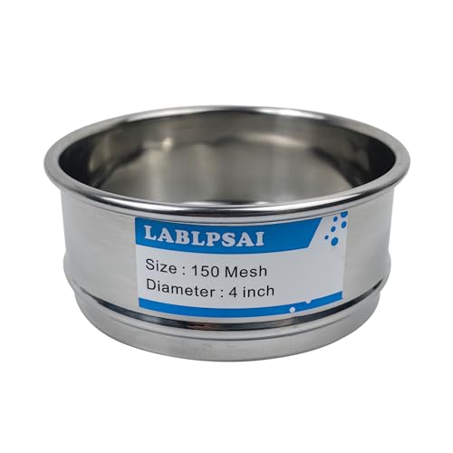 150 Mesh Lab Sieves 4" Diameter 304 Stainless Steel Wire Cloth Test Sieve for Industrial Laboratory Home - size: 150 mesh