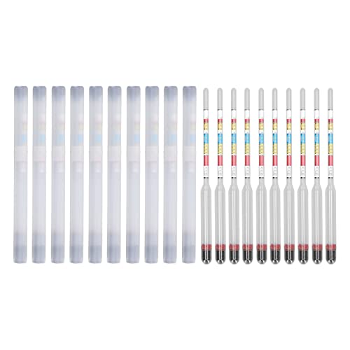 10Pcs Wine Making Meter Home, Home Wine Making Meter, Brewing Beer Hydrometer Test Jar 3 Scales Hydrometer Glass Beer