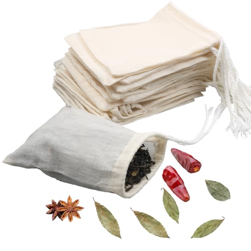 10Pcs Reusable Tea Filter Bag, Soup, Bone Broth Brew, Spice, Muslin Strainer, Natural Unbleached Cotton Cheesecloth Bags for Cold Brew Coffee (4x6inch) - size: 4 x 6 inches