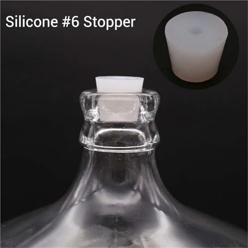 Drilled Silicone Stopper #6 for Carboy - Food Grade Silicone Bung with 8mm Hole for Airlock Use