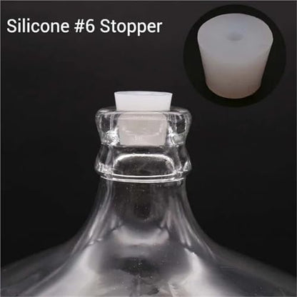 Drilled Silicone Stopper #6 for Carboy - Food Grade Silicone Bung with 8mm Hole for Airlock Use
