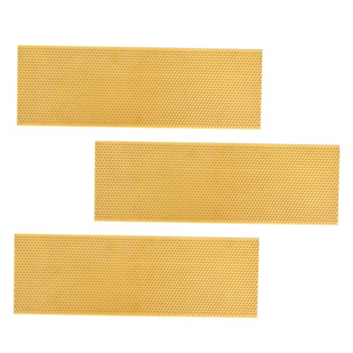 Mikikit Plastic Beehive Foundation Sheet for Deep Hive 3PCS Honeycomb Frame Easy to Use Beehive Building Accessories