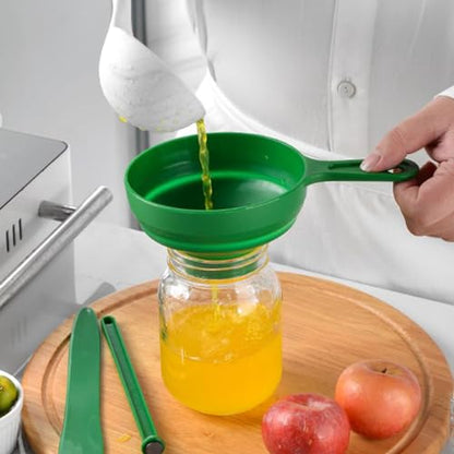 Silicone Kitchen Funnel, Foldable Food Grade Wide Mouth, Dishwasher Safe Funnel for Liquid Powder Jam Oil Kitchen Use
