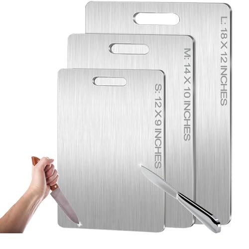 Titanium Cutting Board - 2026 New Upgrade 100% Pure Titanium Cutting Boards for Kitchen Double Sided Non Toxic Titanware Cutting Board,Hygiene Durable Dishwasher Safe Chopping Board (12"L x 9"W) - size: 12"L x 9"W