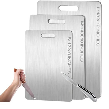 Titanium Cutting Board - 2026 New Upgrade 100% Pure Titanium Cutting Boards for Kitchen Double Sided Non Toxic Titanware Cutting Board,Hygiene Durable Dishwasher Safe Chopping Board (12"L x 9"W) - size: 12"L x 9"W