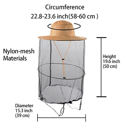 2 In 1 Beekeeping Beekeeper Protection Gloves and Bee Veil Hat Mosquito Mesh Cap for Men Women - color: Khaki Hat + XL Gloves