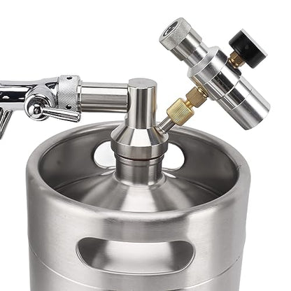 Beer Growler Tap System, Mini Beer Keg Growler 5L Stainless Steel Portable Pressurized Home Dispenser System with 60PSI Pressure Regulator for Homebrew Craft and Draft Beer