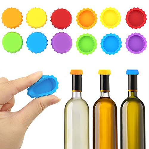18 Silicone Reusable Caps for Home Brew & Soft Drink Bottles, Soda & Wine, Multi-color