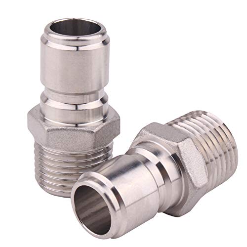 DERNORD Stainless Steel Male Quick Disconnect MPT 1/2" Homebrewing Connector Sanitary Fitting Pack of 2 - size: Female