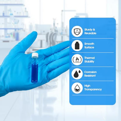 7ml Clear Glass Vials with Screw Caps and Plastic Stoppers, 2 Dram Small Liquid Sample Vial, Leak-Proof Vial, 25PCS(White Cap) - color: CLEAR, size: 7ml