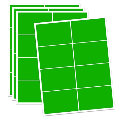 Ououstate Removable Colored Labels Stickers 3" x 2" Moving Stickers Labels for Storage Bins to Write on 8 Large Price Tote Stickers for Small Business - 256 Pack - color: Green